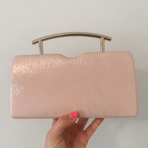 3/$30 🌸 NWT Shimmer Pink & Gold Clutch With Gold Crossbody Chain